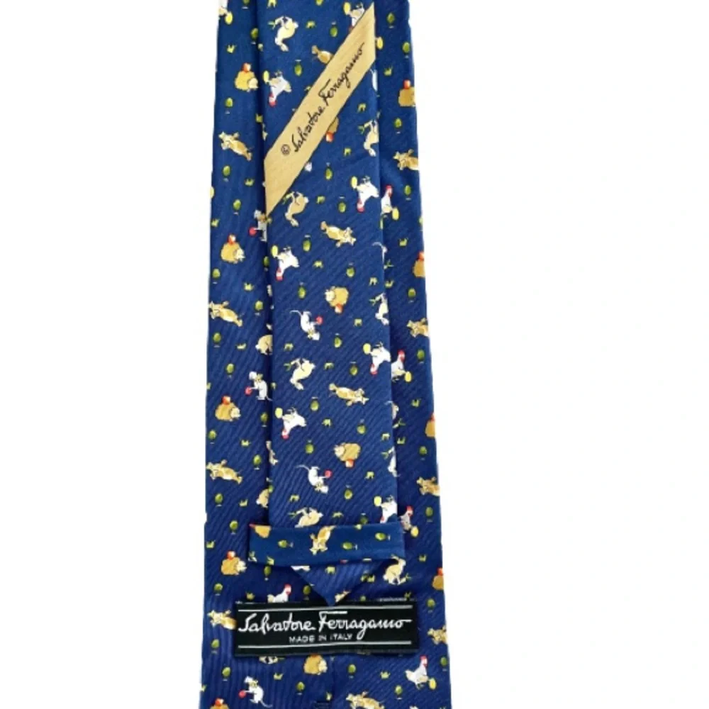 Salvatore Ferragamo Animal Bunny chicken Hedgehog Men’s Neck Tie